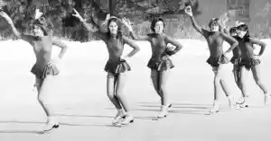 Skaters at the Bill Flanigan Memorial Ice Skating Pond in Salamanca